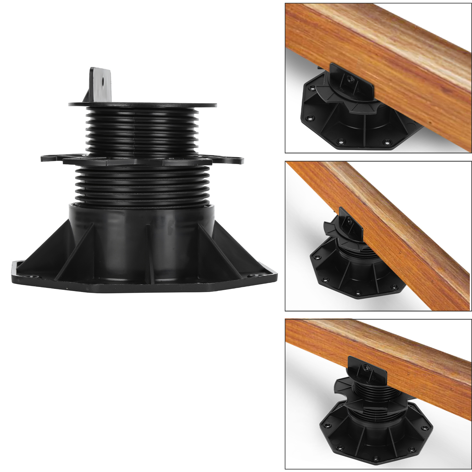 Randaco Stelzlager Höhenverstellbar 20 Stück Stellfuss 60-140mm Plattenlager - Stelzlager Für Terrassenplatten-unterkonstruktion Holz, Wpc Und Stein