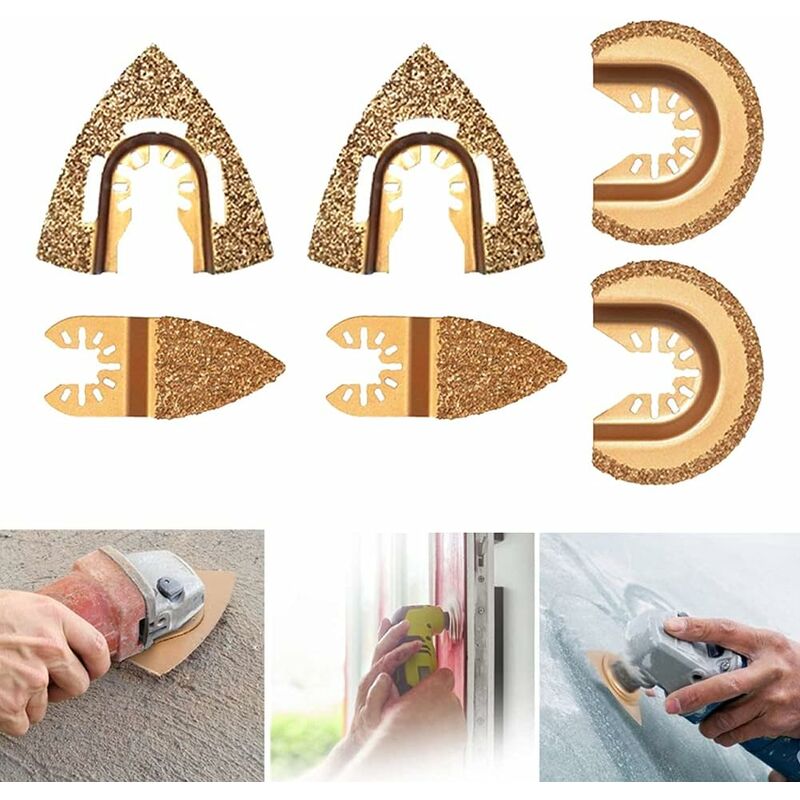 Steigern Sie Ihre Projekte Mit Diesem Set Aus 6 Oszillierenden Diamant-hartmetall-sägeblättern Für Dreieckiges, Halbrundes Universal-multitool