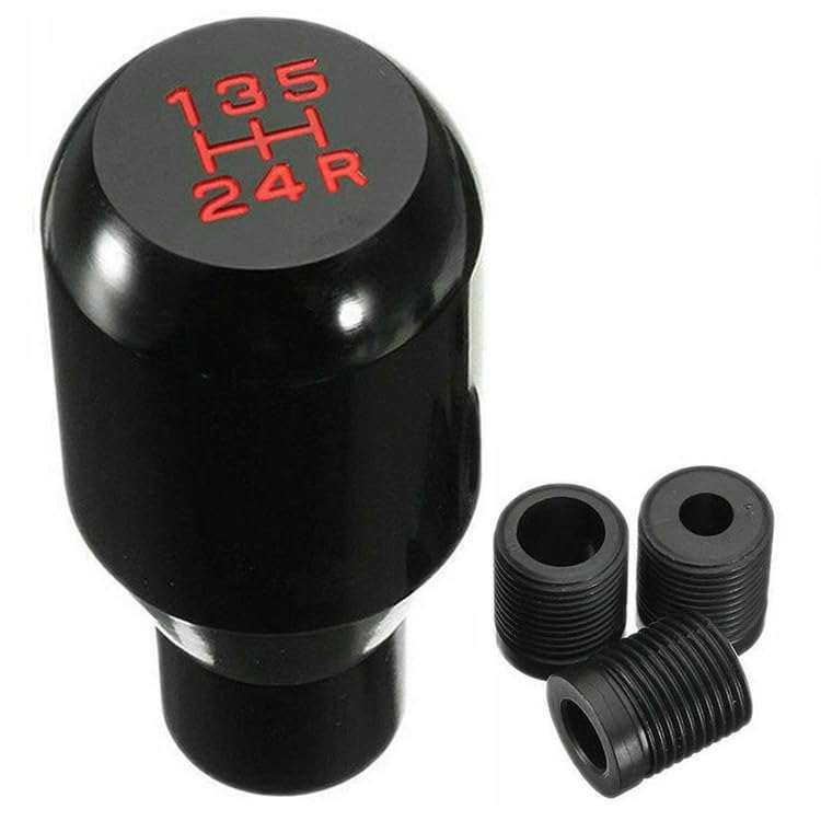 Schaltknäufe, Universeller 5-gang-schaltknauf, Verchromter Manueller Schaltknauf Aus Metall Mit 3 Adaptern 8 Mm, 10 Mm, 12 Mm Für Manuelle Autos, Schwarz