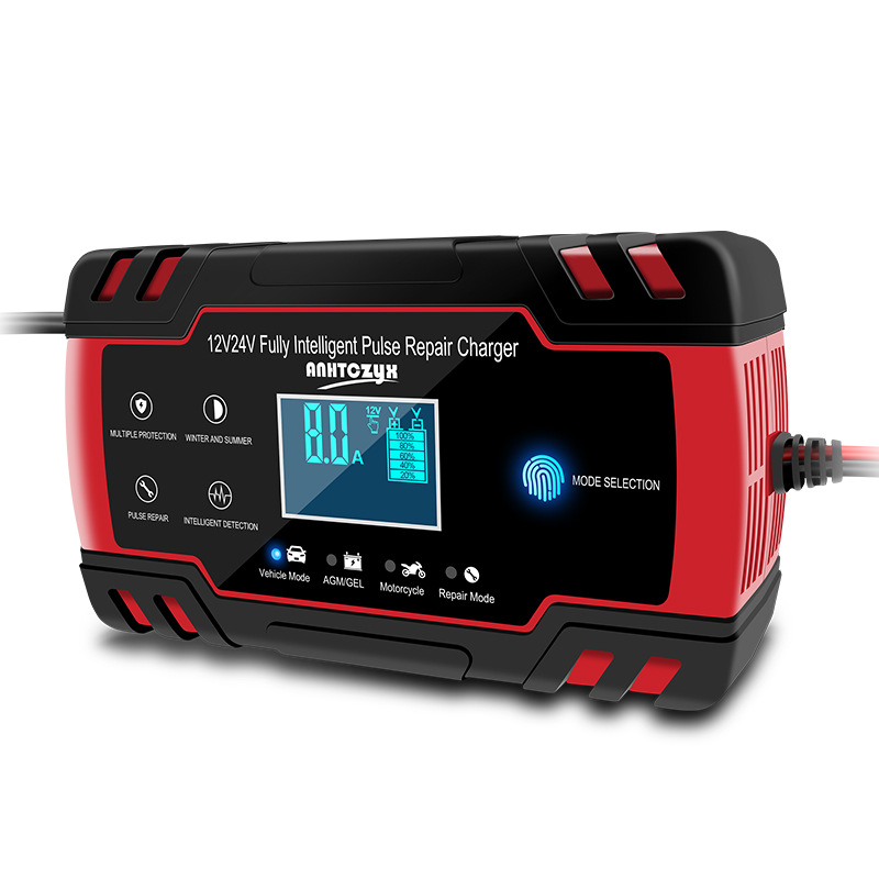 8a 12v/24v Intelligentes Batterieladegerät Mit Lcd-touchscreen Und Mehreren Reparaturschutzfunktionen Für Pkw, Lkw/agm/gel/nass/sla