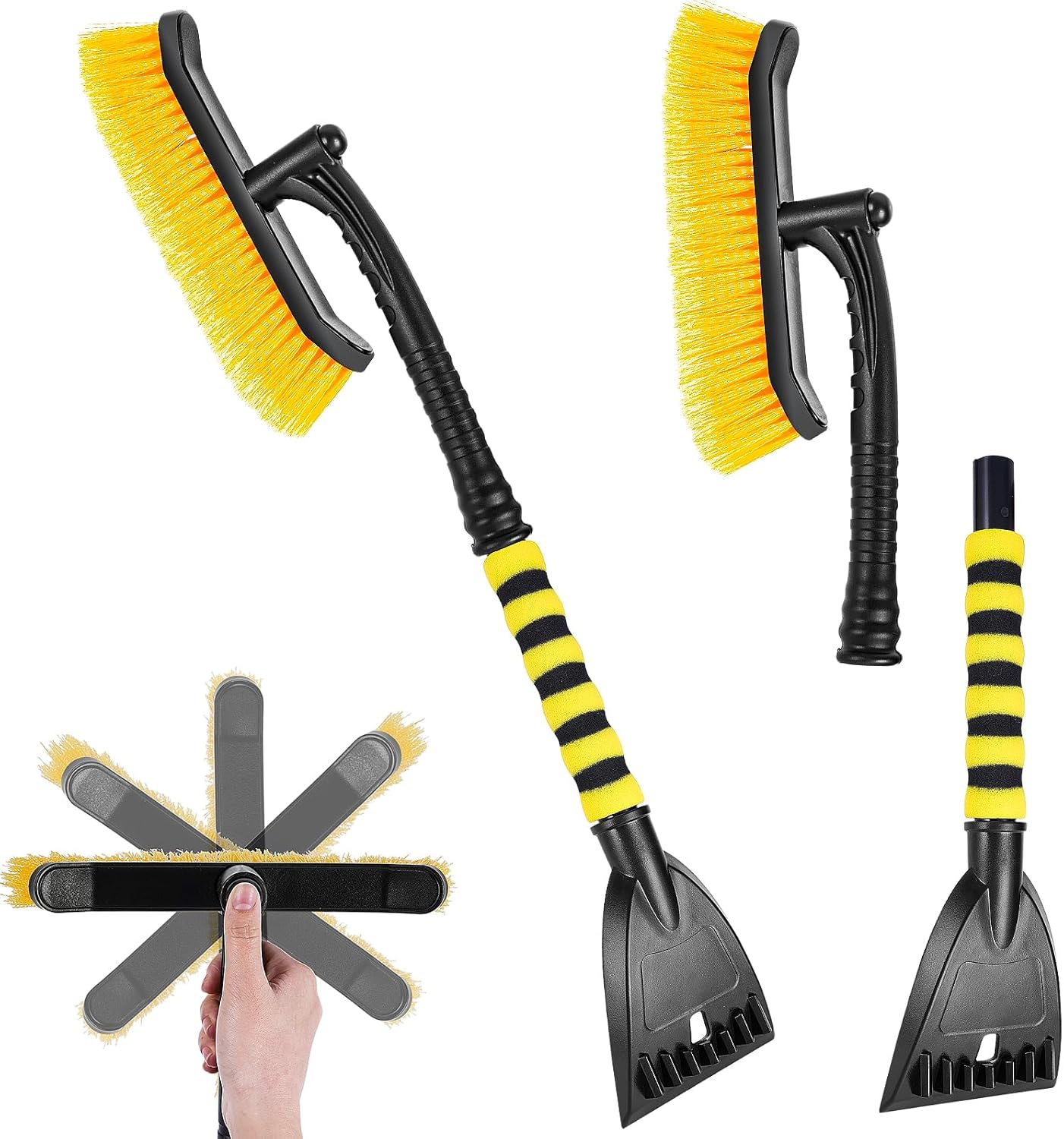 Auto-windschutzscheiben-schaber, 2-in-1-auto-schaber Mit Schneebürsten Für Autos, 67 Cm, Abnehmbarer Auto-windschutzscheiben-schaber Für Windschutzscheibe Und Autofenster