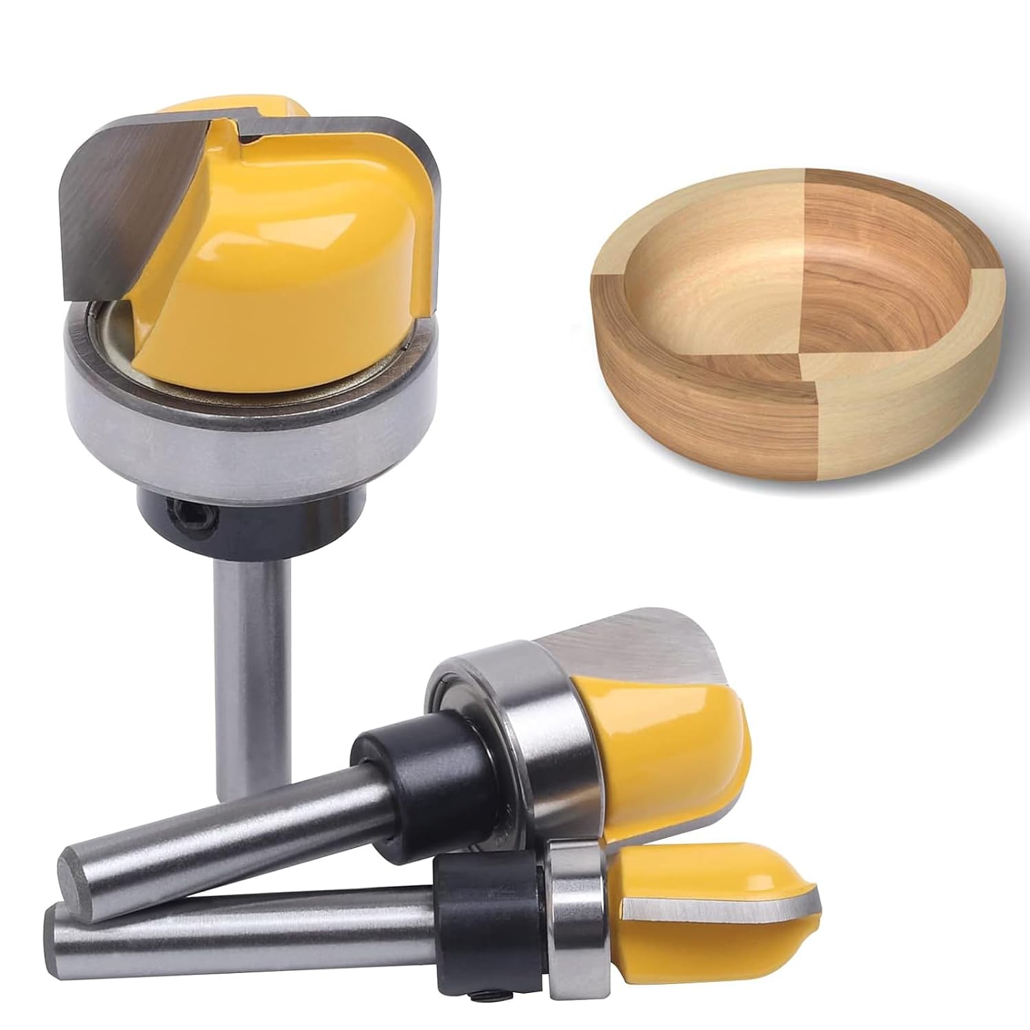Schüssel- Und Platten-gravierfräser, 3 1/4-zoll-schaft, Schüssel- Und Platten-vorrichtungsfräser-set Mit Kugellagern, Entwickelt Für Die Holzbearbeitung