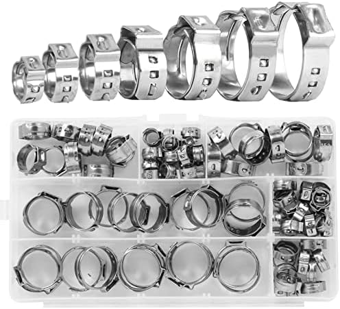 85 Stück Schlauchschellen Aus Edelstahl, Einzel-ohr-schlauchklemmen, Edelstahl-schlauchschellen, 7 – 21 Mm, Schlauchschellenringe Für Den Einsatz Im Automobilbereich
