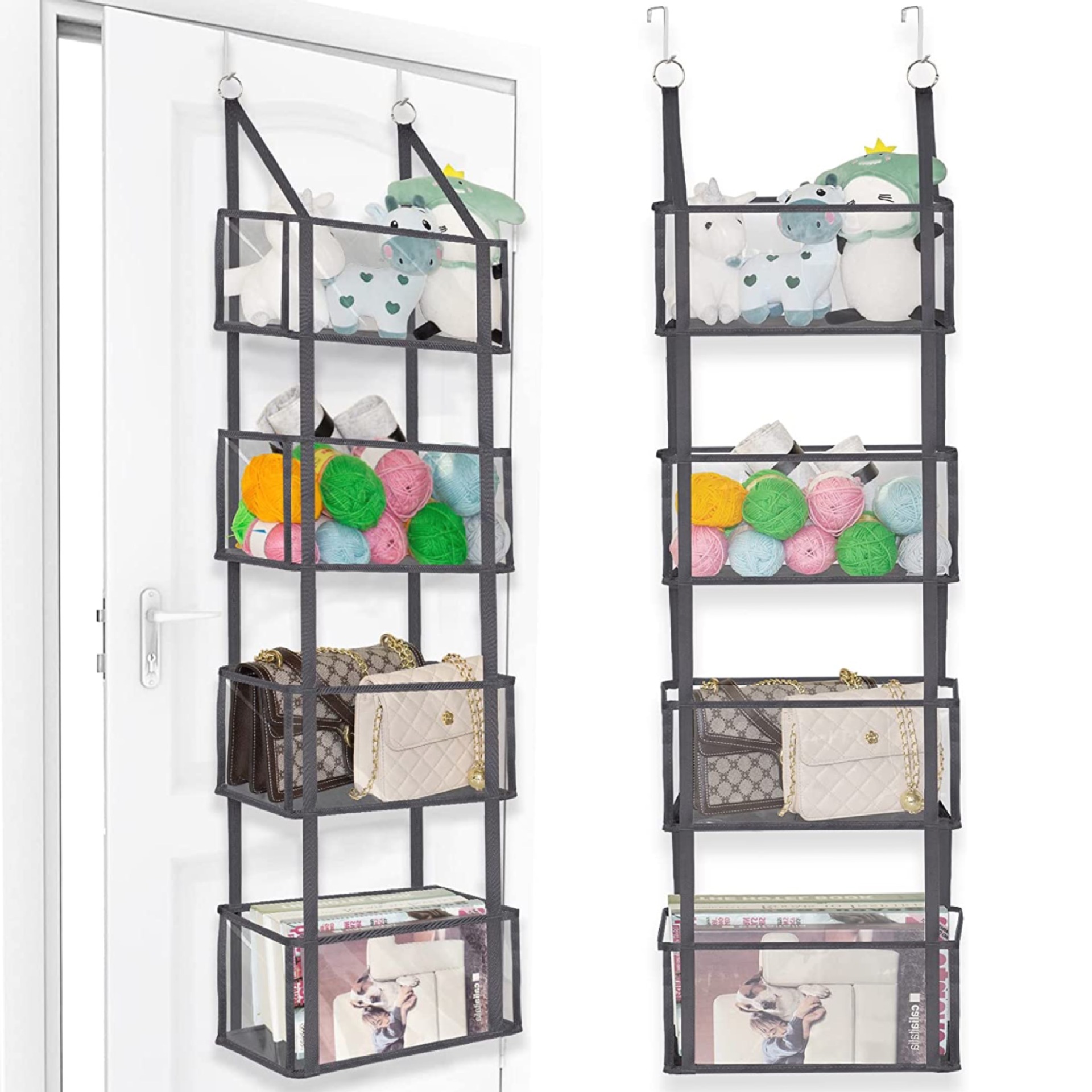 Tür-organizer, Hänge- Oder Wandschrank-organizer, Regale Mit 4 Fächern, Doppelte Verwendung, Stauraum Für Badezimmer, Kleiderschrank, Kinderzimmer