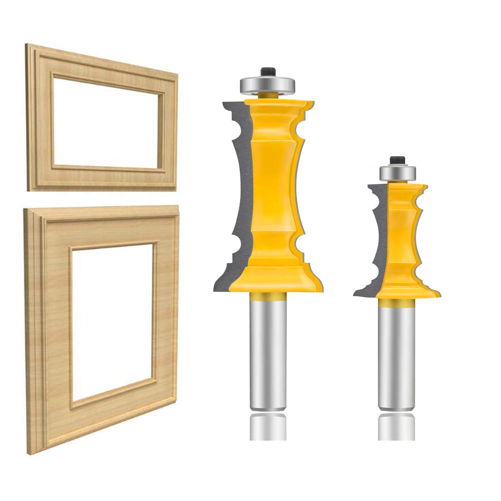 2-teiliges Oberfräsen-set, 1/2-zoll-schaft Holzbearbeitungs-formfräser, Gehrungsplatten-schranktür-fräser (1/2 Vierkant)