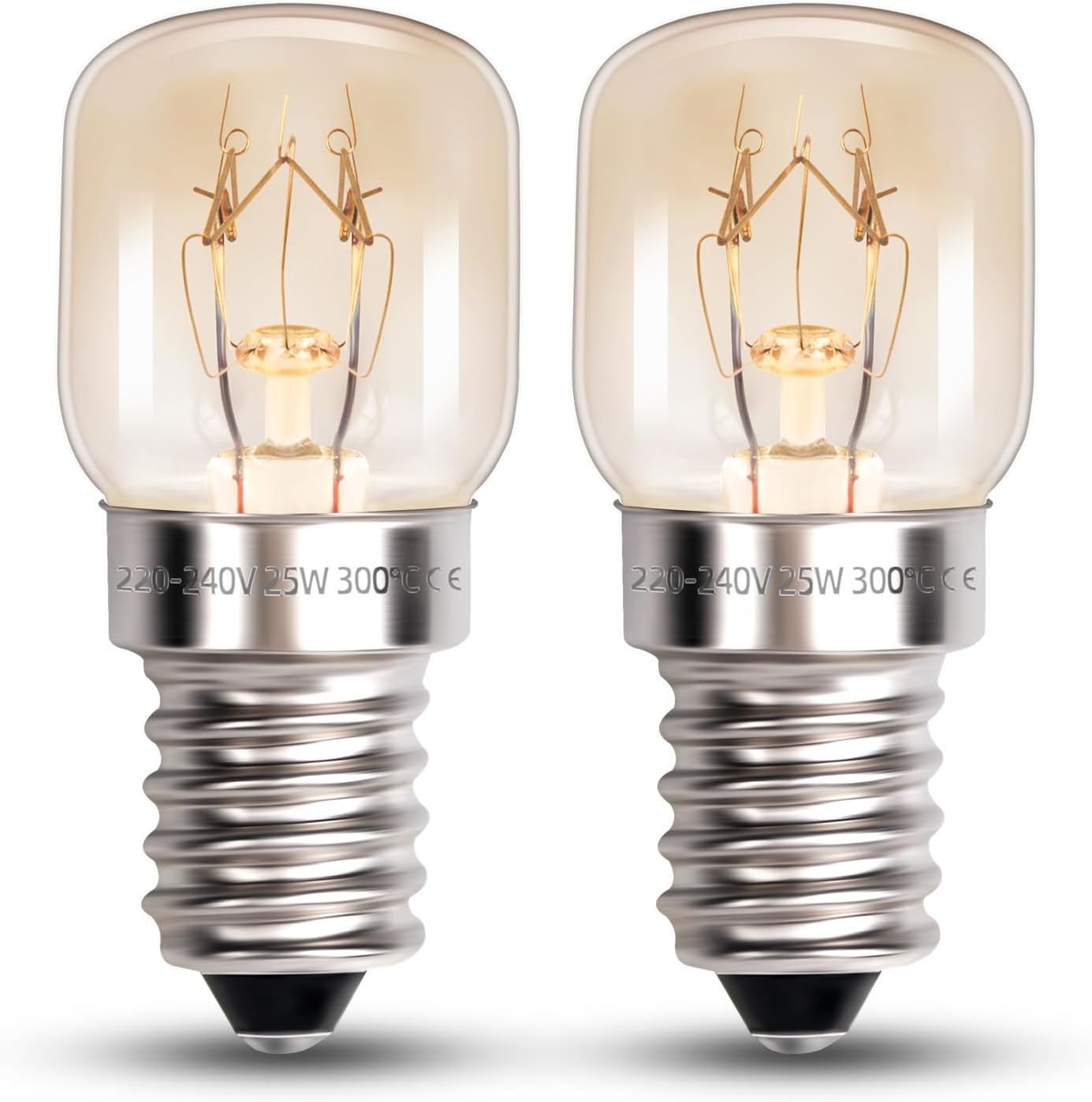 Backofenbirne T22 E14 25w Warmweiß 2700k, Ac 220-240v, Bis 300°c, Backofenlampe 25w Kleiner Sockel, Mikrowellenbirne, Salzlampe, Dimmbar, 2er-pack