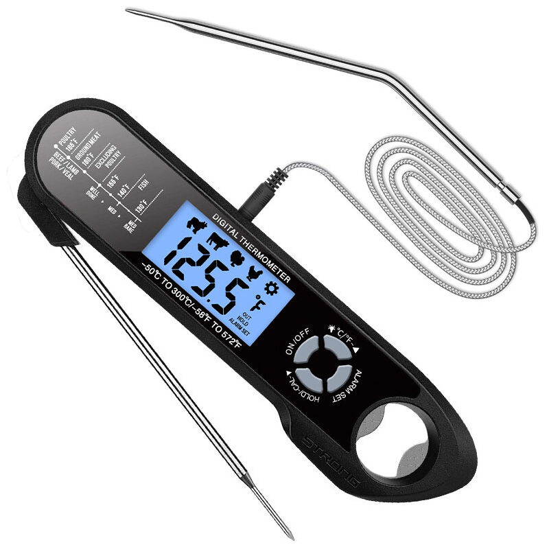 Thermometer, Kochthermometer, Fleischthermometer, Dual-sonde, Sofort Ablesbar, Guazhuni (schwarz)