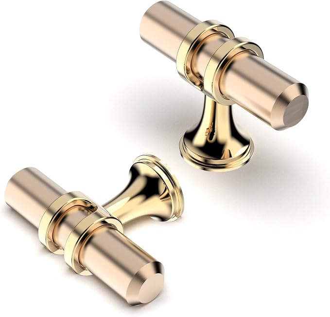 10 Stück Schrankbeschläge Knöpfe, Schubladenknöpfe Küchentürschrank Türknopf Kabinett Hardware Knöpfe,gold + Oxidiertes Glanzgold