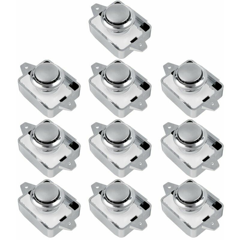 10 Stück Druckknopfschloss Sa Rv Schublade Schrank Türknauf Wohnmobil Wohnwagen (silber 10 Stück) –
