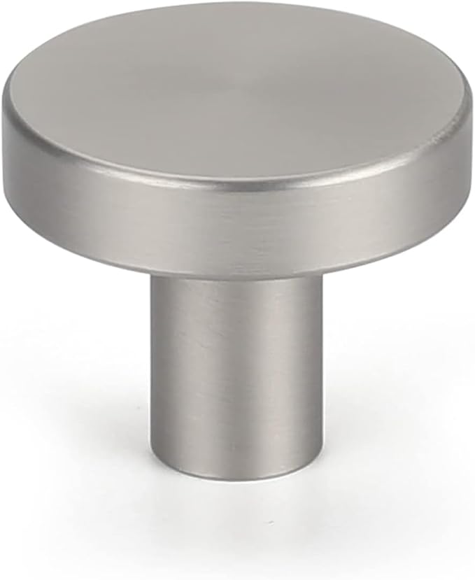 4 Stück Schrankknöpfe Edelstahl Möbelknöpfe Silber Matt Griffe Rund Möbelknopf Polierter Nickel Hemnes Knöpfe Schrankknöpfe Möbelknopf Gebürstet Ein Loch Schubladenknöpfe