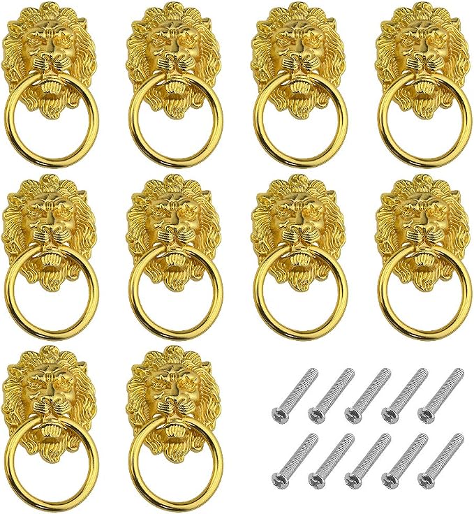 10 Stück 2,68" X 1,57" Schubladen-löwenkopf-zuggriff-knauf Kommode-schrank-zug-ring Antik-stil-zinklegierungs-knopf-zug-griff Für Kommode-schubladen-schrank-schmuckkästchen