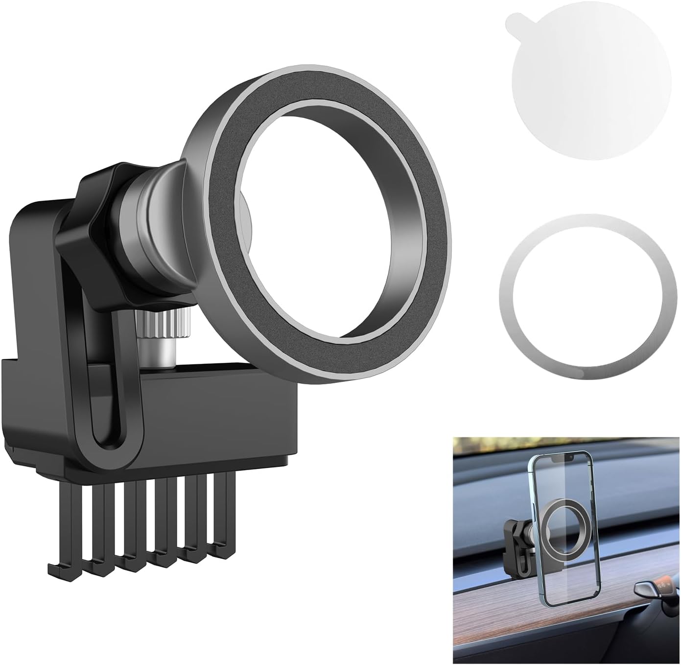Autotelefonhalterung, Magnetische Autotelefonhalterung Belüftung, Magsafe Ring, Autozubehör Für Tesla Model Y/3