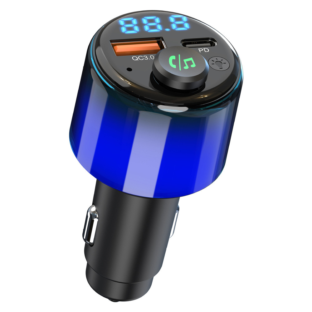 Bluetooth 5.3 Auto-fm-transmitter, [pd 30 W & Qc3.0 18 W] Usb-zigarettenanzünder-schnellladegerät, [vollglühen] Auto-bluetooth-adapter, Radiosender, Freisprecheinrichtung, Hi-fi-musik