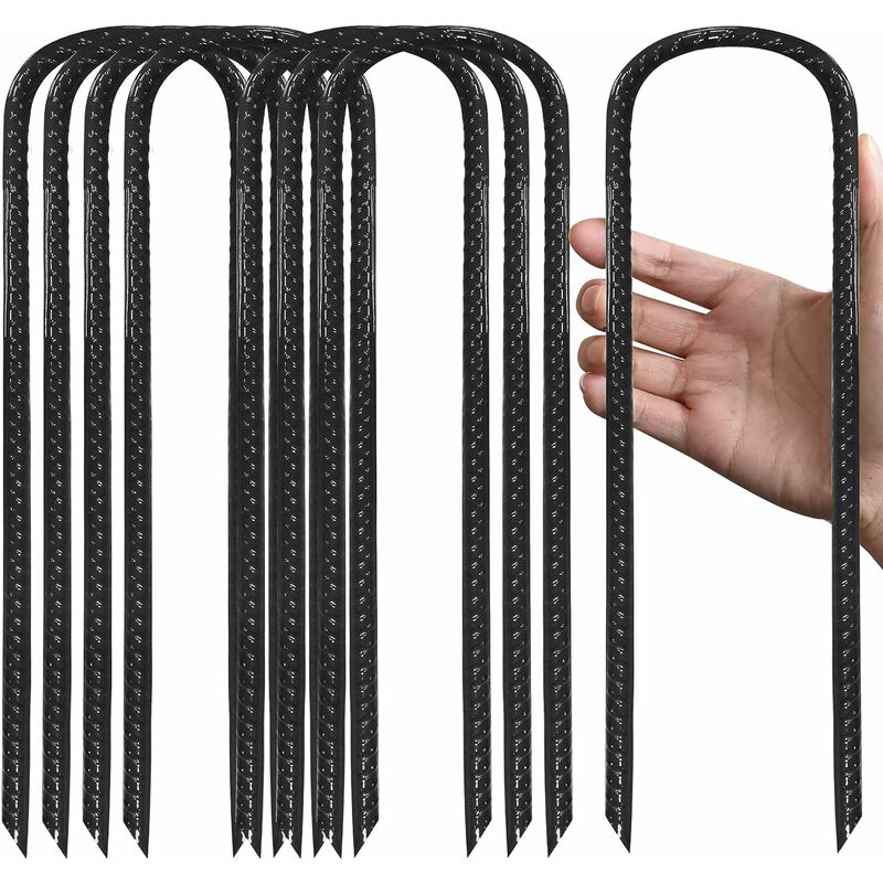 8er-pack Trampolin-heringe Aus Verzinktem Stahl Mit T-haken (schwarz)