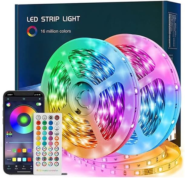 20 M Bluetooth-led-streifen, 18 Led 5050 Rgb-streifen, Gesteuert Über Smartphone-app, Synchronisierung Mit Timer-musikrhythmus, Musiklicht-dekoration Für Schlafzimmer, Party