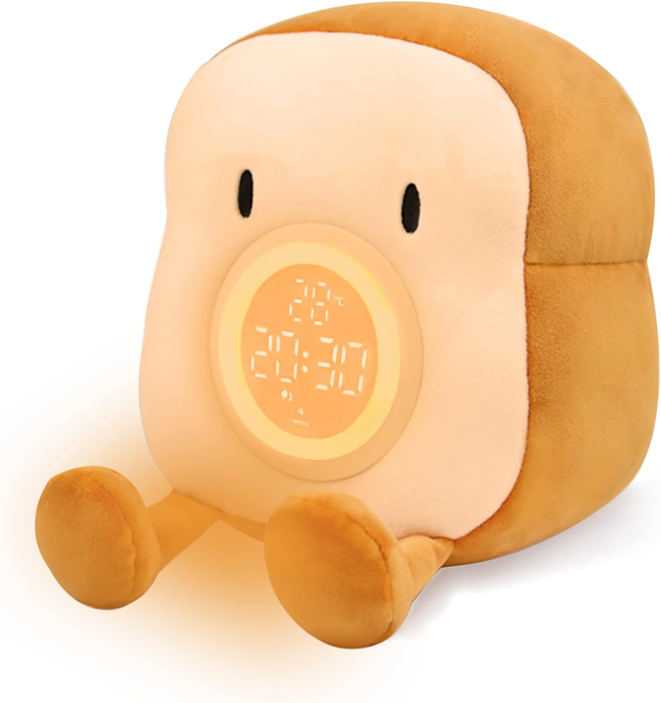Plüsch-wecker Für Kinder, All-in-one-nachtlicht, Gemütliche Plüsch-bettuhr Mit Dual-wecker Und Schlummerfunktion, Dimmbare Bettbeleuchtung, Geburtstagsgeschenk Für Kinder, Teenager, Mädchen, Jungen, F