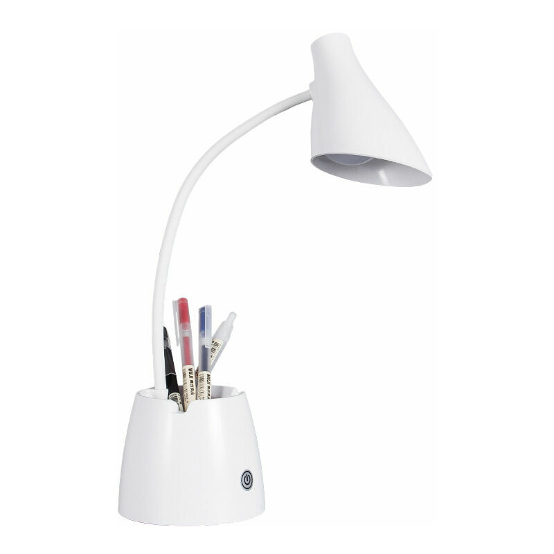 Schreibtischlampe, Dimmbare Led-schreibtischlampe Mit 3 Beleuchtungsmodi, 2000 Mah Wiederaufladbare Kinder-schreibtischlampe Mit Stifthalter Und Telefonhalter, Augenschutz Und Flexiblem Schwanenhals