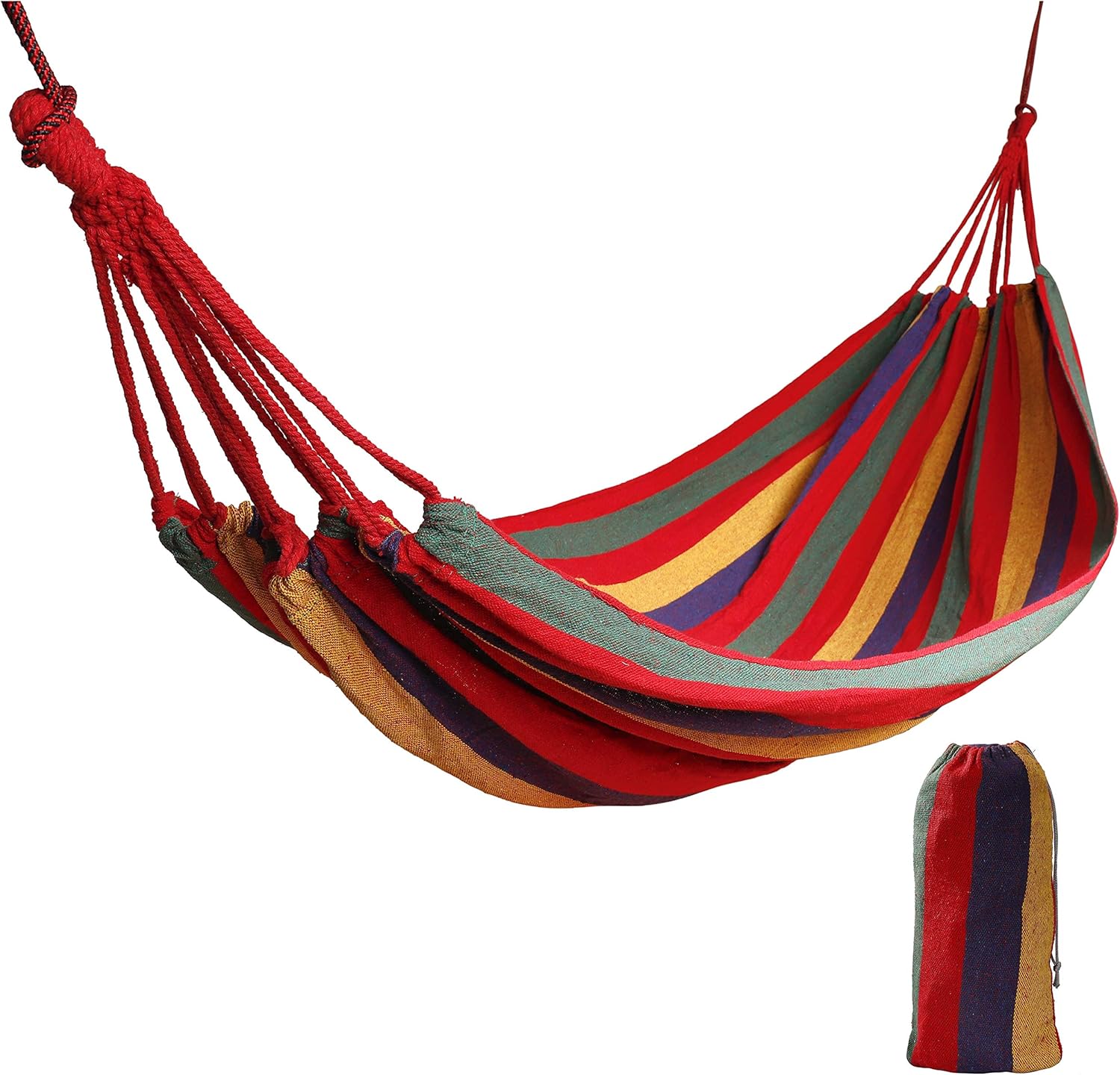 Schaukel Für Reisen, Camping, 1 Person, Groß, 190 X 80 Cm, Atmungsaktive Baumwolle, Tragkraft 150 Kg, Einzelbettschaukel Am Strand, Auf Der Terrasse, Auf Der Veranda, Zum Aufhängen Im Garten