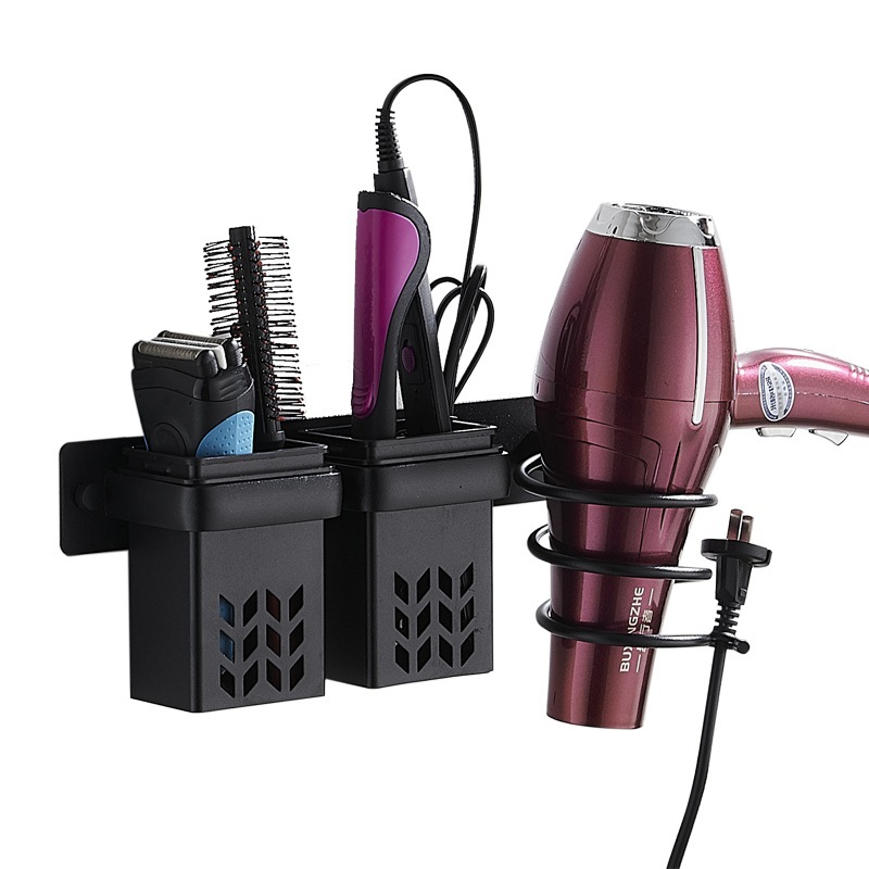Haartrocknerhalter, Aluminium-haarglätterhalter Mit Abs-aufbewahrung Und Kabel-organizer, Multifunktionales Badregal Zur Aufbewahrung Von Haartrockner, Glätteisen