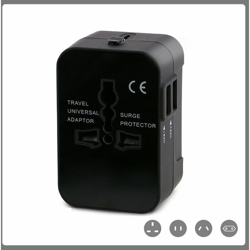 All-in-one-universal-reiseadapter, Globaler Reiseadapter, Stromkonverter, Wandladegerät, Netzstecker-adapter Mit Zwei Usb-ladeanschlüssen Für Die Usa