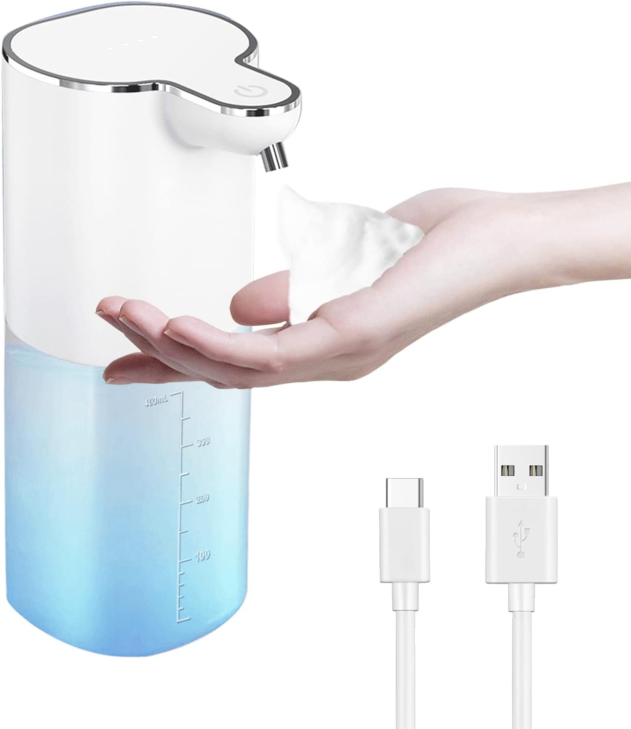 Berührungslose Automatische Schaumseifen-arbeitsplatte Und An Der Wand Montierte Seife, 0,2 S Intelligenter Infrarotsensor, Freihändige Schaumseifenmaschine, Großes Fassungsvermögen 400 Ml/13,5 Oz, We