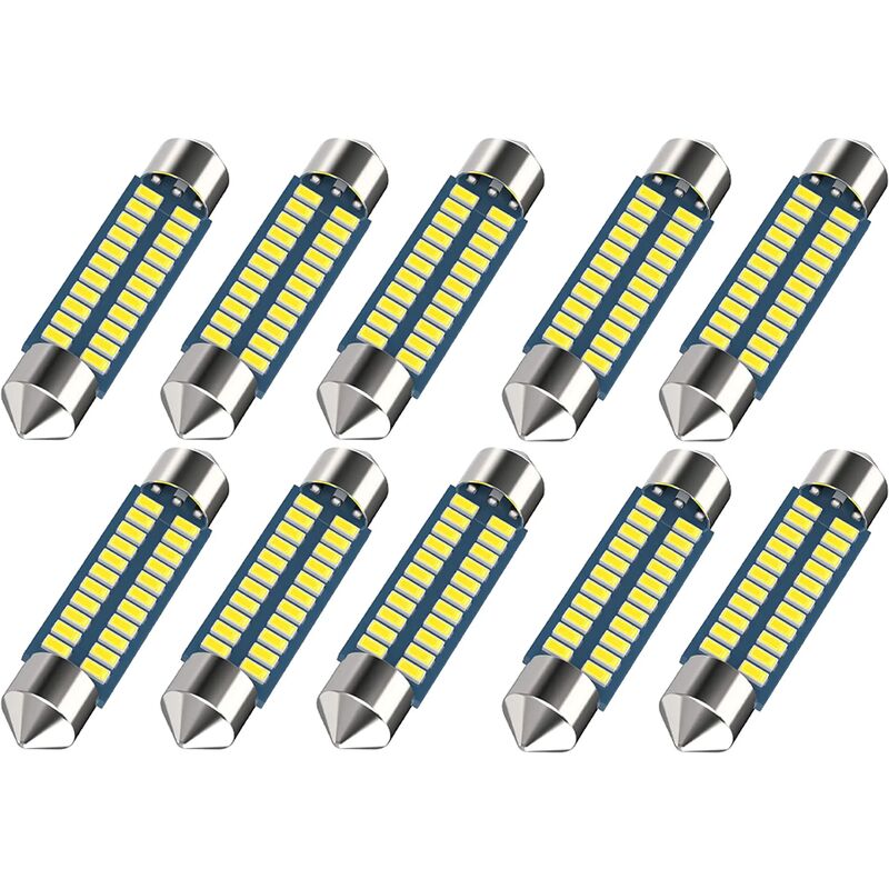 10 Stück 578 Led 211-2 Led-autobirne, 41 Mm, 42 Mm, 1,65 Zoll, 212-2 Led-autobirne Für Auto-karten-kuppelleuchte, 22smd 3014 Chips, 6000 K, Superhelles Weiß, Innen-led-am