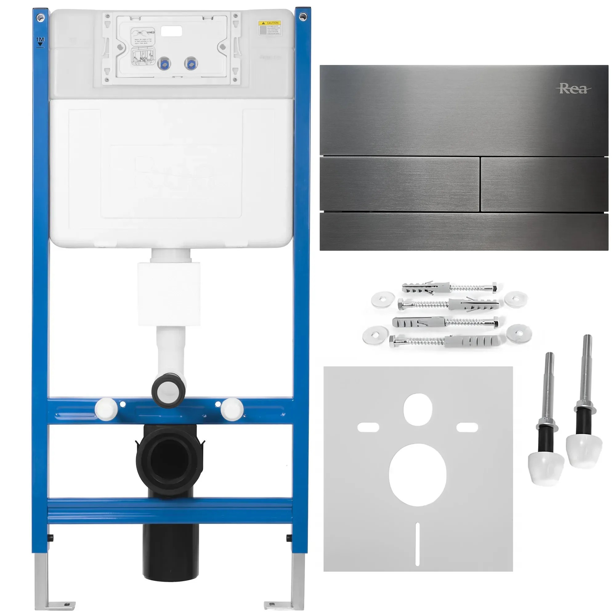 Vorwandelement Für Wc K011a-q Mit Drückerplatte T Steel Tytan