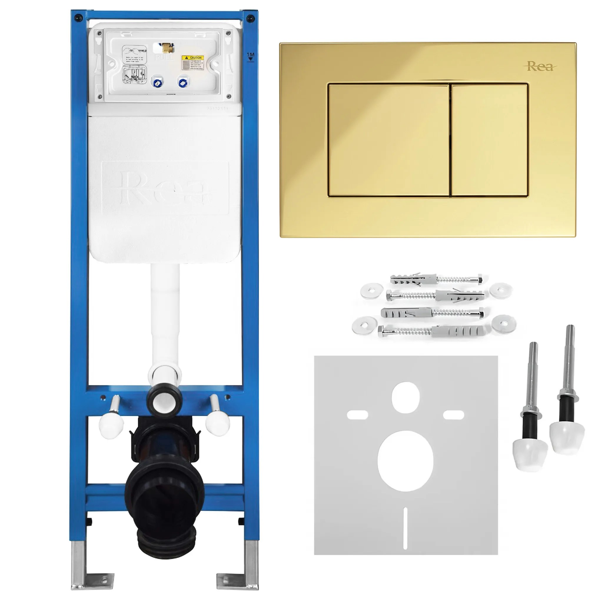 Vorwandelement Für Wc Slim 024n Mit Drückerplatte J Gold