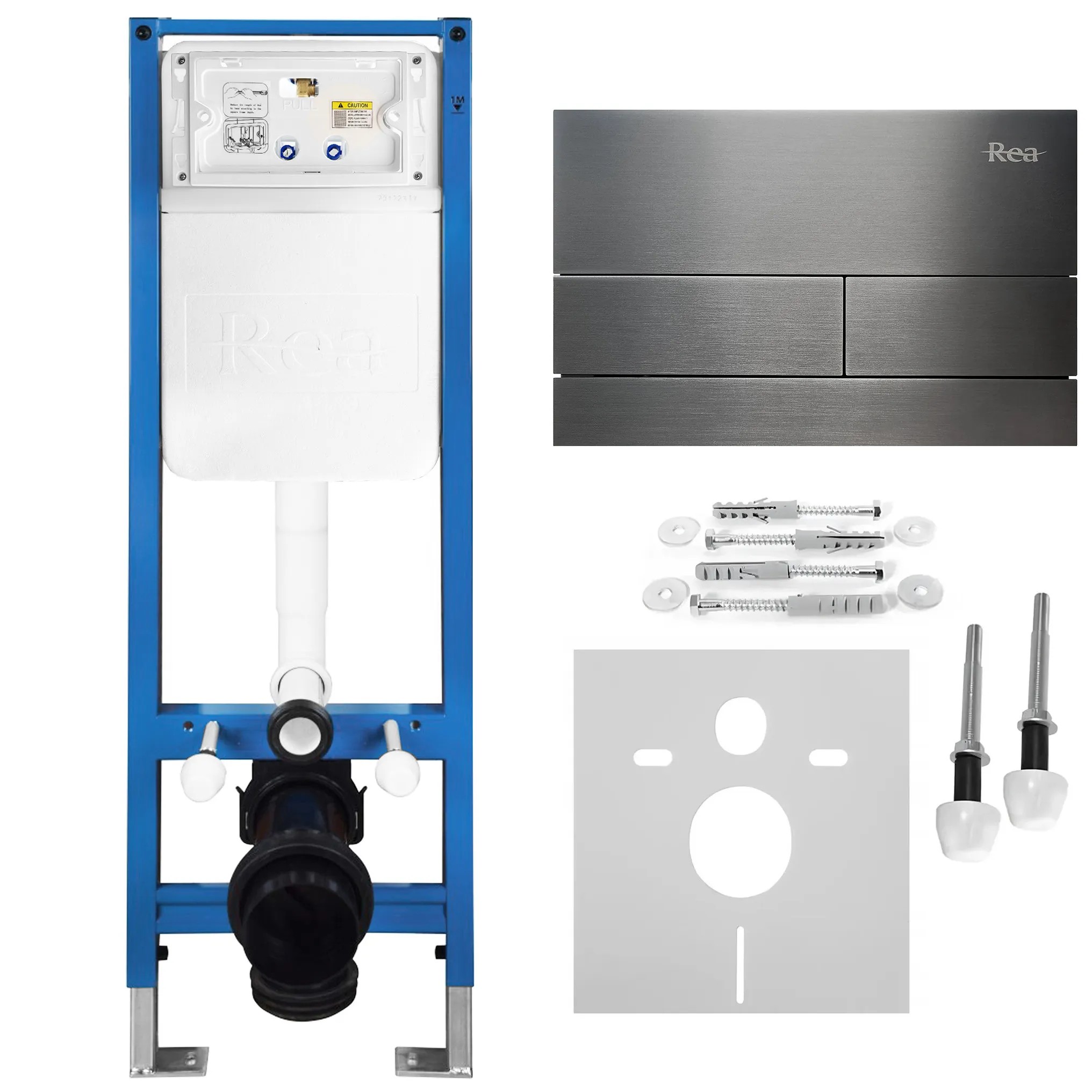 Vorwandelement Für Wc Slim 024n Mit Drückerplatte T Steel Tytan
