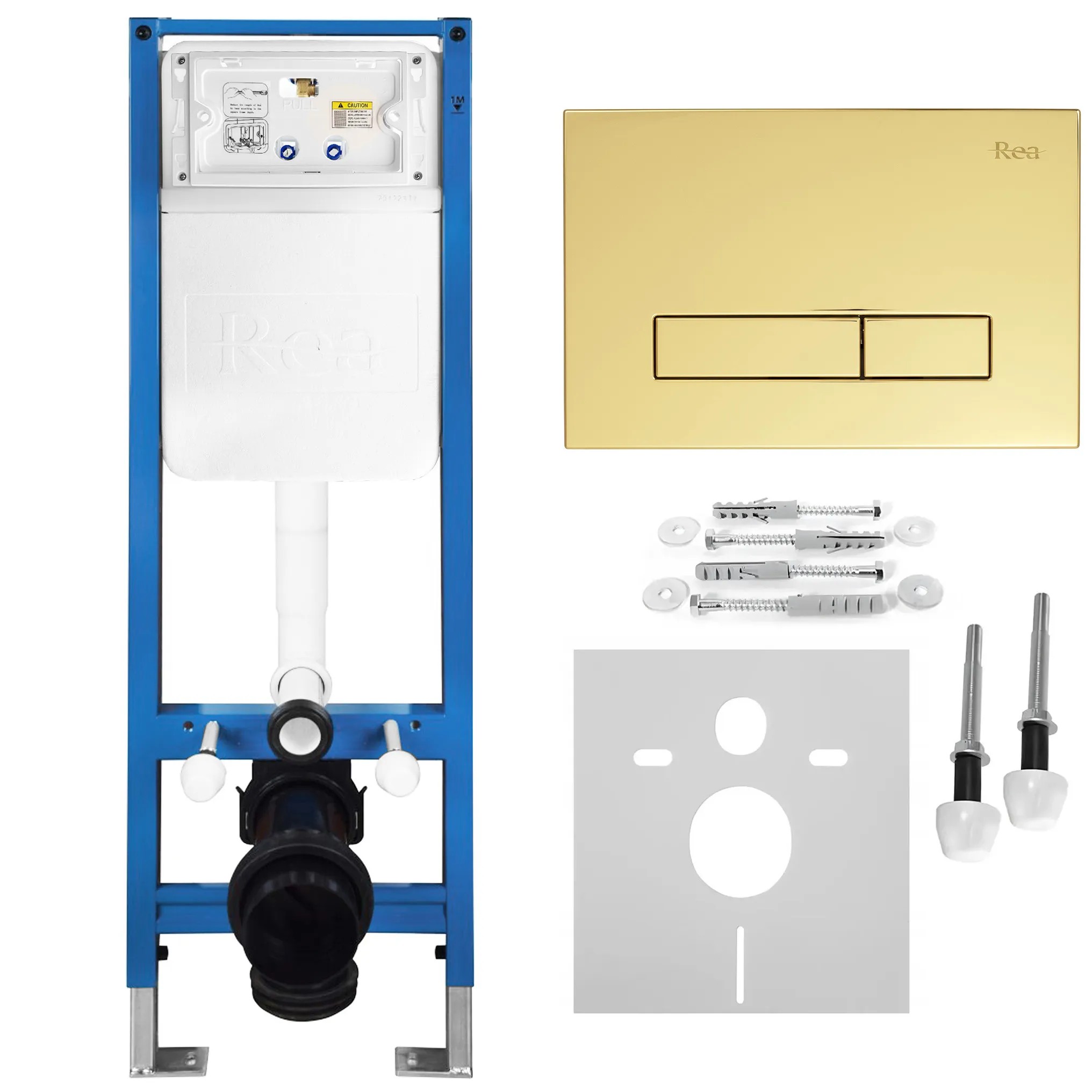 Vorwandelement Für Wc Slim 024n Mit Drückerplatte Hd Gold