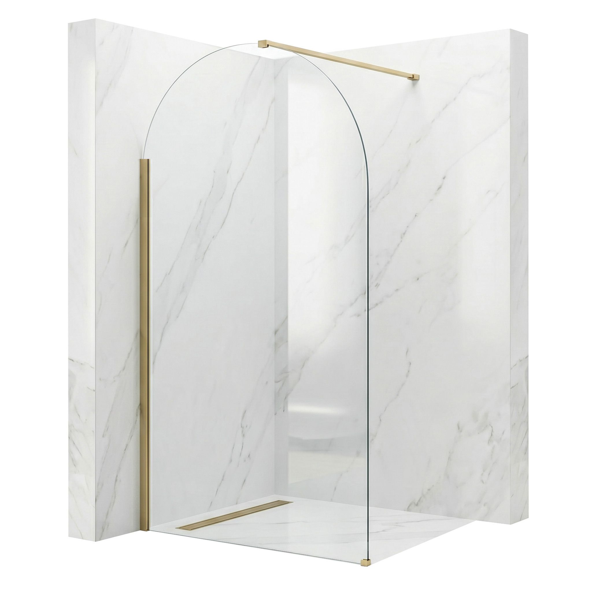 Duschwand Rea Heaven Brush Gold 110 Walk-in