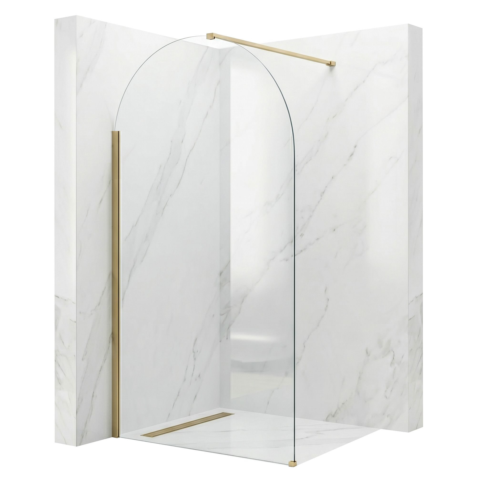 Duschwand Rea Heaven Brush Gold 90 Walk-in