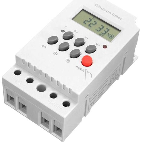 Programmierbarer Digitaltimer Ac 220 V 25 A – 16 Ein-/ausschaltzeiten – Din-schienenmontage Mit Lcd-uhr – 220-v-netzteil