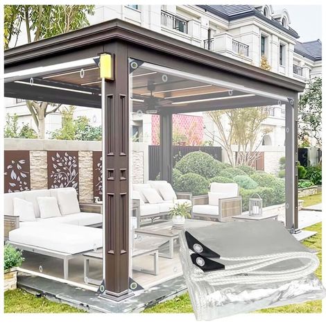 Transparente Schutzplane 1,2 M X 2,9 M – Wasserdicht 0,35 Mm – Ösen Alle 50 Cm – Zum Schutz Von Möbeln Und Pflanzen