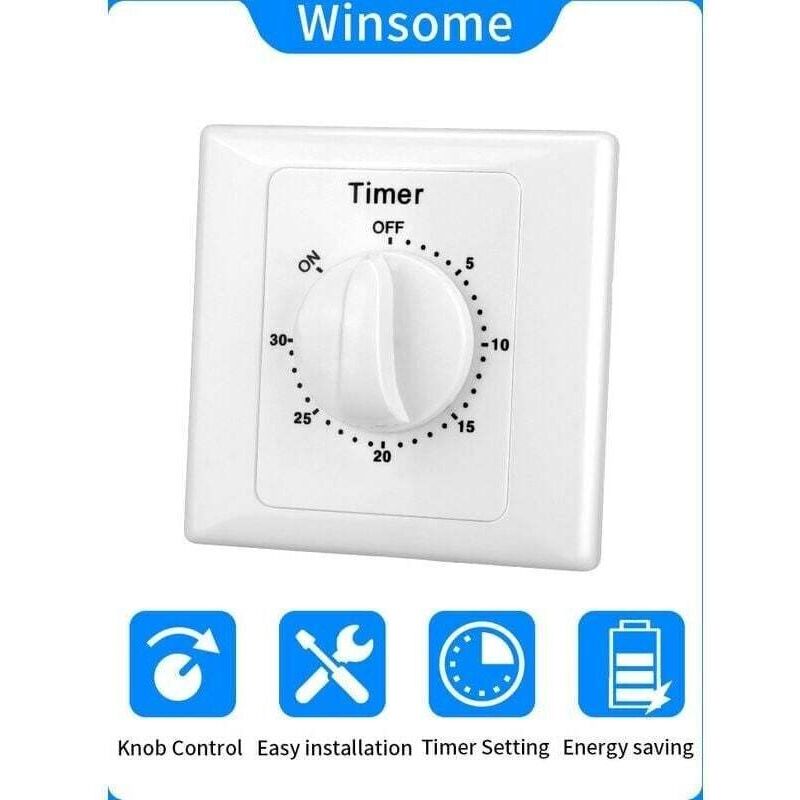 Elektronischer Zeitschalter (220 V) – 30-minuten-countdown – Offene Installation – Einfache Bedienung – Schwer Entflammbar – 30-minuten-schalter