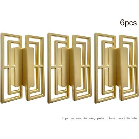 Set Mit 6 Schubladengriffen Aus Goldfarbenem Kupfer – Modernes Chinesisches Design – 32 Mm Lochabstand – Zinklegierung – Einfache Montage