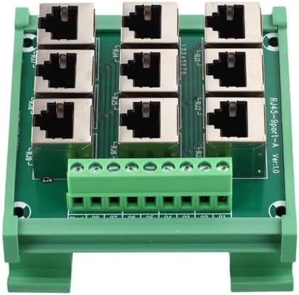 Ethernet Port Adapter Terminal Block Für Rj45 8p8c Mit 9 Anschlüssen, Schraubklemmen Für Breakout Board Für Din Rail Montage, 15mm Hutschiene Für Industrie Und Netzwerktechnik