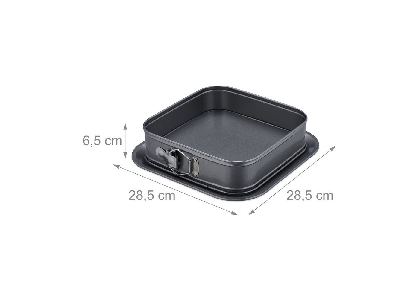 2 X Springformen Eckig, 24 X 24 Cm, Mit Auslaufschutz, Stahl, Antihaftbeschichtete Backformen, Kuchenformen, Anthrazit Bild 3