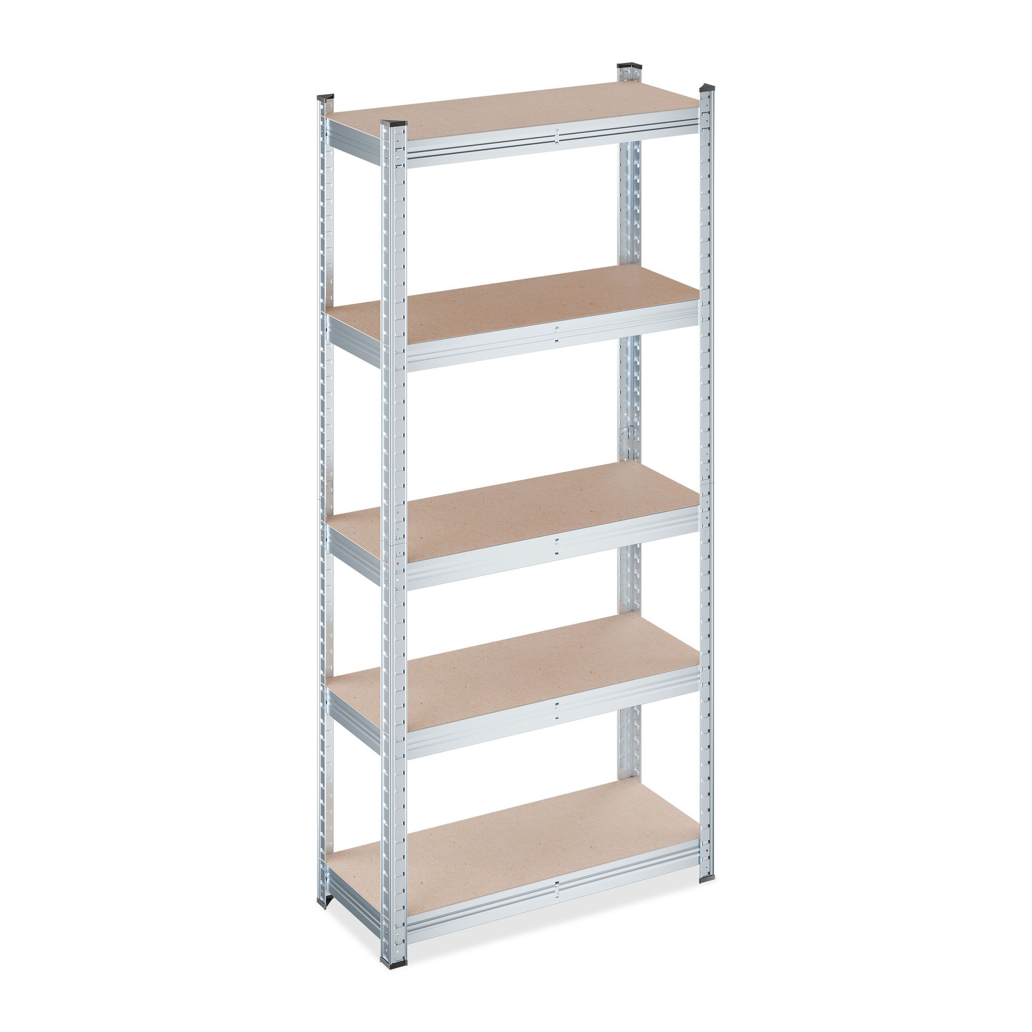 2 X Schwerlastregal, Hxbxt: 150 X 70 X 30 Cm, 750 Kg, Verzinkter Stahl, Lagerregal Keller & Garage, Natur/silber