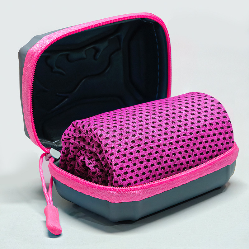 Kühlendes Sporthandtuch 30 X 100 Cm – Sofortiger Kühleffekt, Schnelltrocknend Und Hoch Saugfähig – Fitness-accessoire Für Laufen, Yoga Und Outdoor-aktivitäten – Fuchsia-pink, Inklusive Eva-hülle