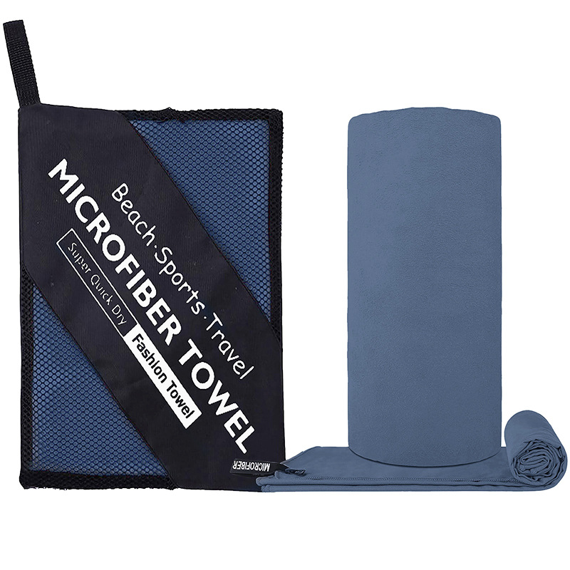 Schnelltrocknendes Mikrofaser-sporthandtuch – Ultra-saugfähiges Und Kompaktes, Doppelseitiges Fitness-, Yoga- Und Schwimmhandtuch 40 X 80 Cm – Marineblau-x