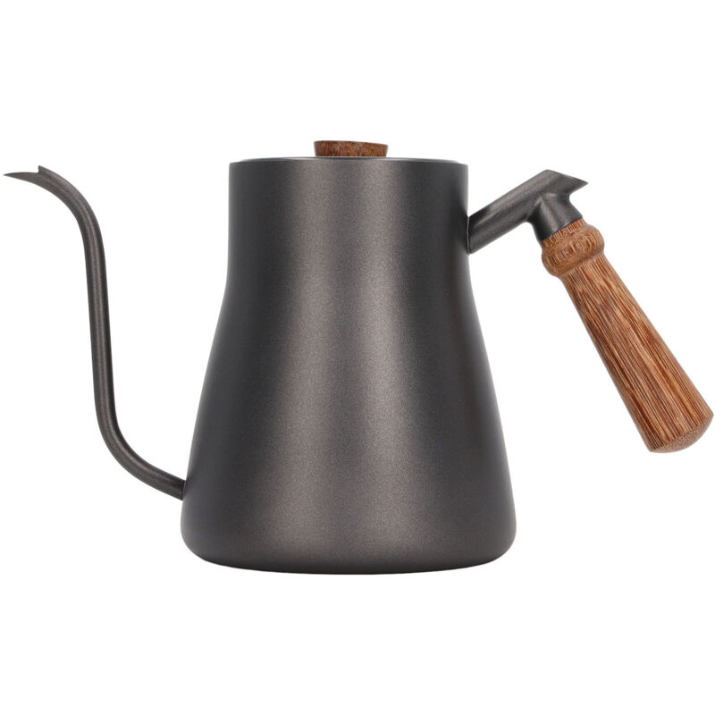 850 Ml Edelstahl-kaffeekessel Mit Feinem Ausguss Und Holzgriff, Ideal Für Den Gebrauch Zu Hause Und Im Café.