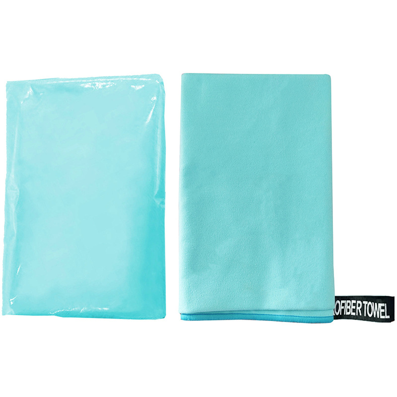 Schnelltrocknendes, Doppelseitiges Mikrofaserhandtuch 76 X 152 Cm – Tragbares Sport- Und Fitnesshandtuch Für Yoga Und Schwimmen, Hellblau-x