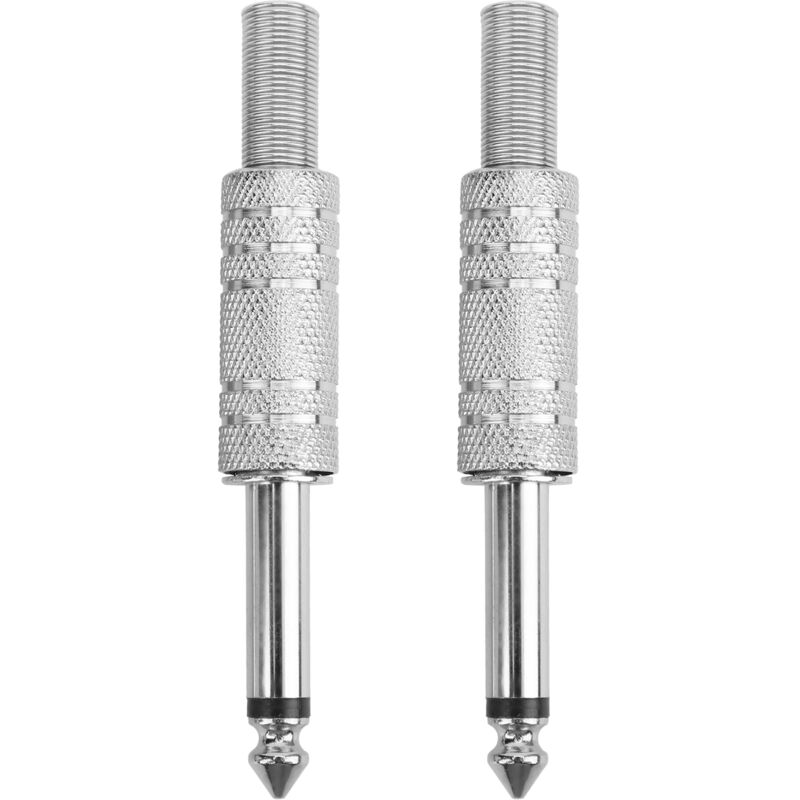 2 Stück 6,35-mm-klinkenstecker-adapter Für Gitarren- Und Kopfhöreranschluss, Einseitig Lötbar