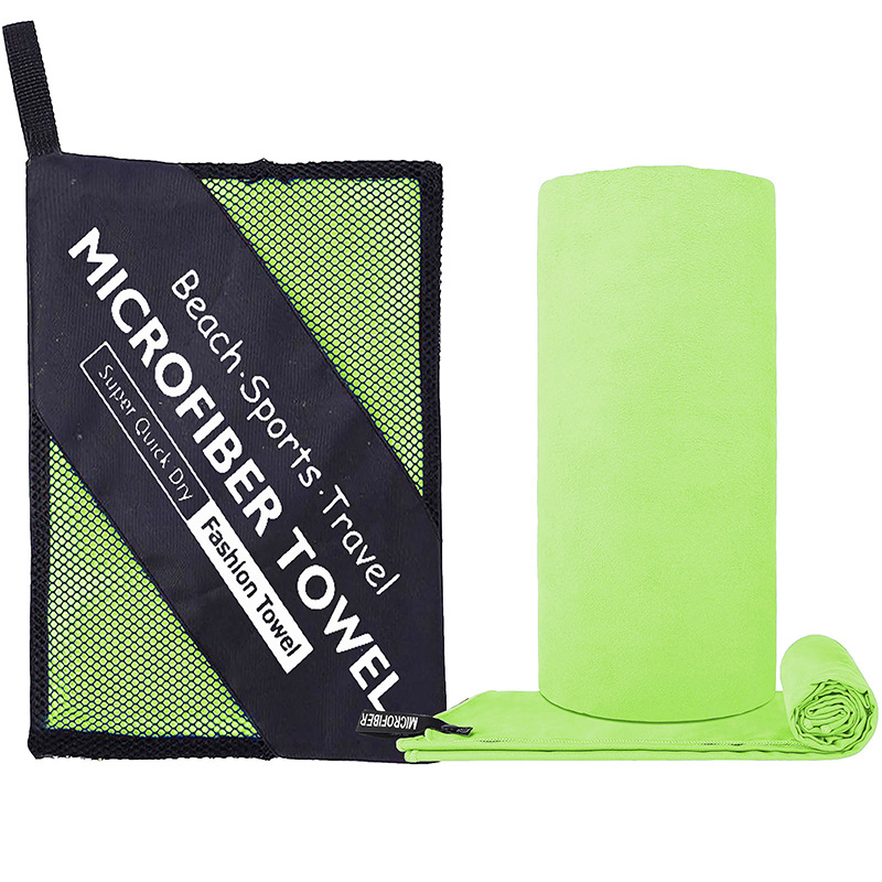 Schnelltrocknendes Mikrofaser-sporthandtuch – Doppelseitig, Extrem Saugfähig Und Kompakt Für Fitness, Yoga, Schwimmen Und Reisen – 76 X 152 Cm, Fluoreszierendes Grün-x