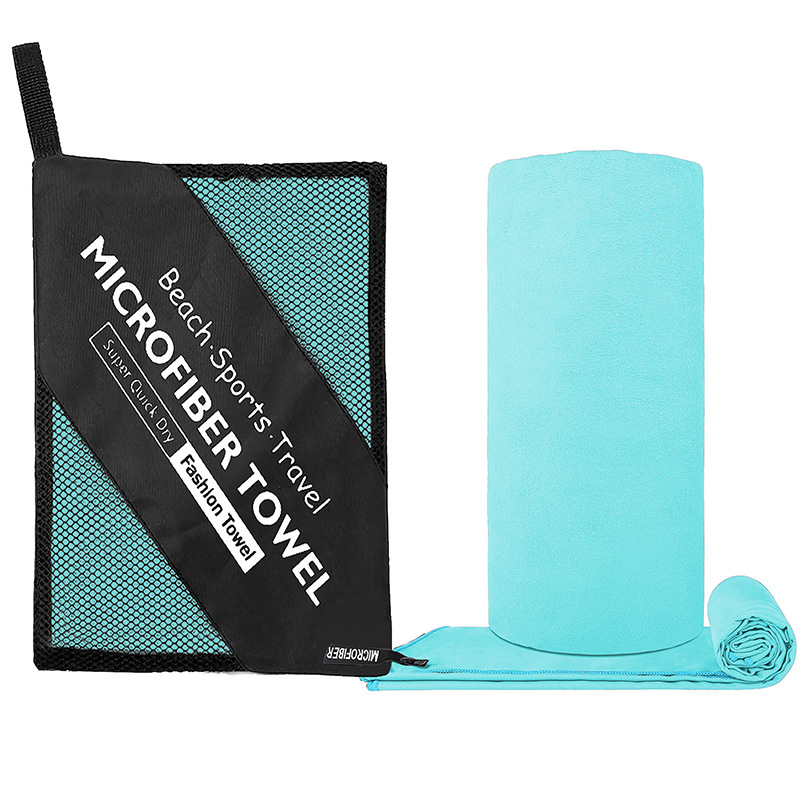 Doppelseitiges Mikrofaser-sporthandtuch 40 X 80 Cm – Schnelltrocknend, Extrem Saugfähig Und Kompakt Für Fitness, Yoga, Schwimmen Und Reisen – Hellblau-x