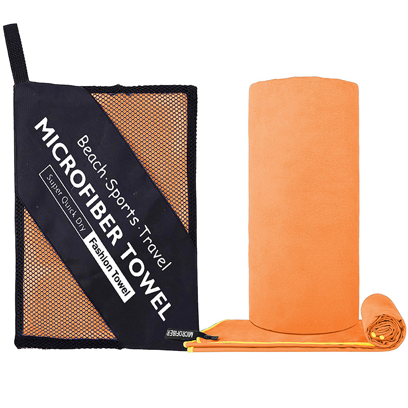 Schnelltrocknendes, Doppelseitiges Mikrofaser-sporthandtuch – Ultra-saugfähig Und Tragbar, Ideal Für Fitness, Yoga Und Schwimmen – 76 X 152 Cm, Leuchtendes Orange-x
