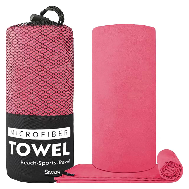 Schnelltrocknendes Mikrofaser-sporthandtuch 76 X 152 Cm – Doppelseitig, Extrem Saugfähig Und Kompakt Für Yoga, Fitness, Schwimmen Und Reisen – Rot-rose-x