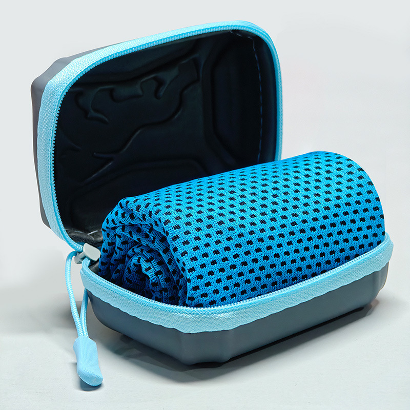 Eva-sporthandtuchbox – 30 X 80 Cm, Saugfähig Und Schnelltrocknend, Kühlender Effekt Für Laufen Und Outdoor-fitness, Himmelblau-x