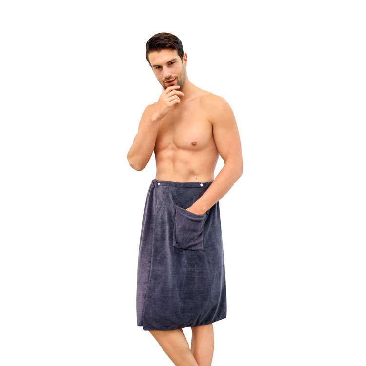 Herren-mikrofaser-bademantel 70 X 140 Cm – Schnelltrocknend, Leicht Und Saugfähig, Auch Als Strandtuch Geeignet.